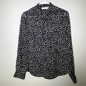 TORY BURCH | Size 2 | Silk | Polka Dot Printed Button Down Blouse